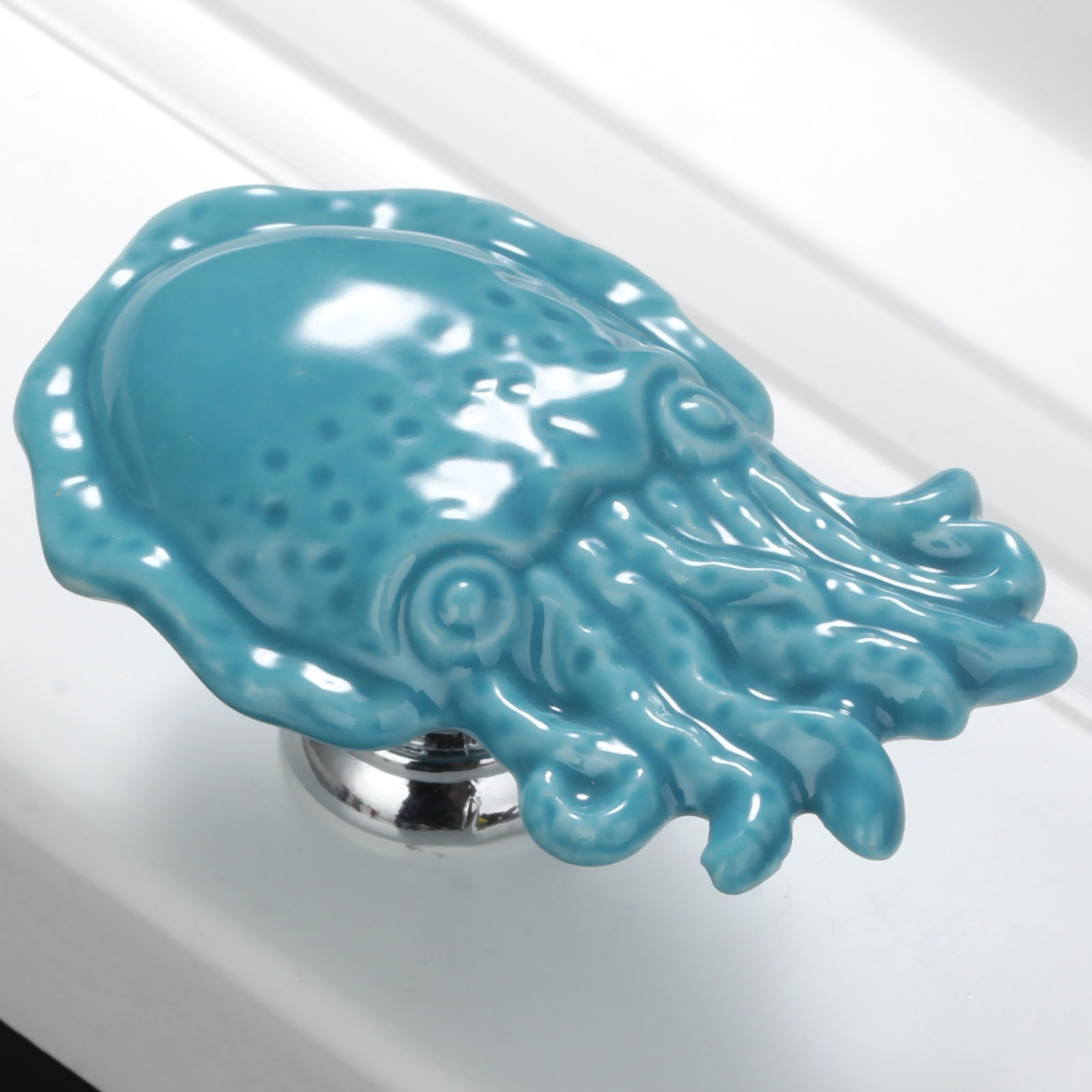Ceramic Octopus Design Wardrobe Door Pull Handle Cabinet Knob-image
